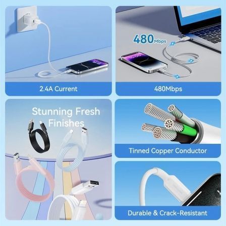 Vention Cable USB 2.0 Lightning Macho-Macho 480Mbps 2m Blanco
